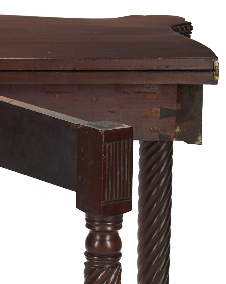 Lot 294: Sheraton Card Table & Signed Mirror