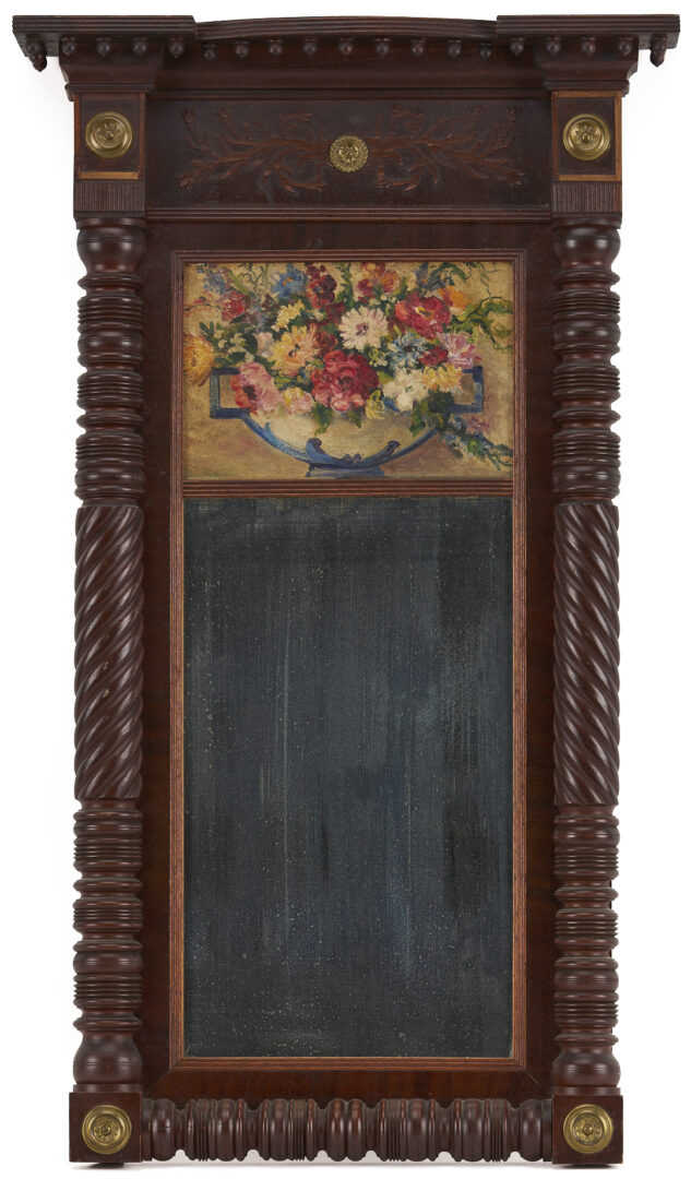 Lot 294: Sheraton Card Table & Signed Mirror