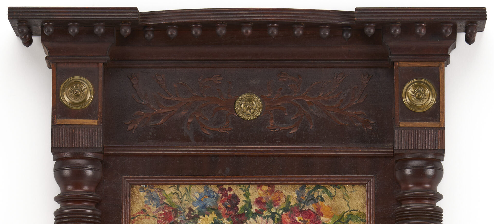 Lot 294: Sheraton Card Table & Signed Mirror