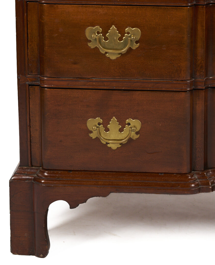 Lot 295: New England Chippendale Block Front Desk and Bookcase , ref. Nutting fig. 697