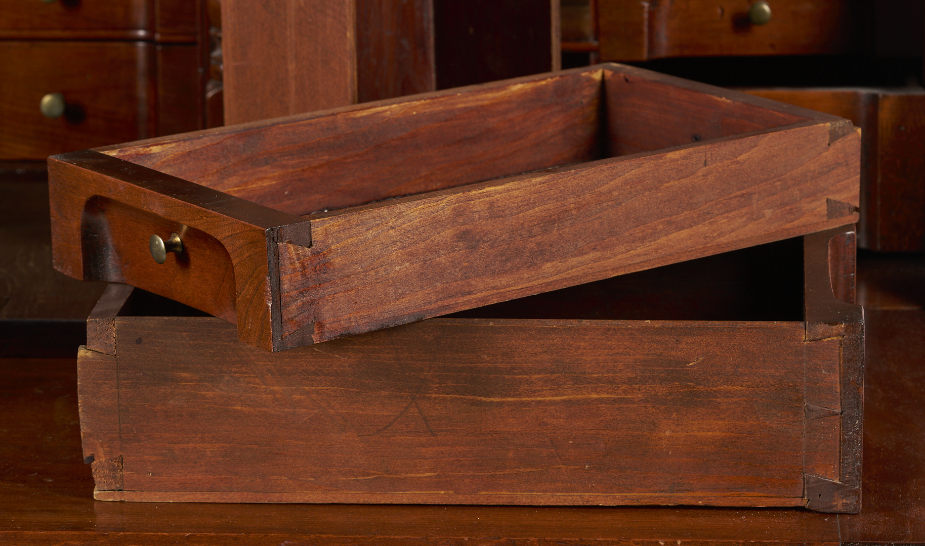 Lot 295: New England Chippendale Block Front Desk and Bookcase , ref. Nutting fig. 697