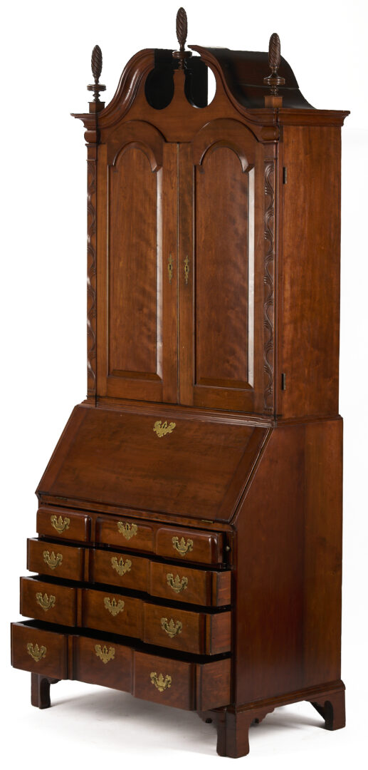 Lot 295: New England Chippendale Block Front Desk and Bookcase , ref. Nutting fig. 697