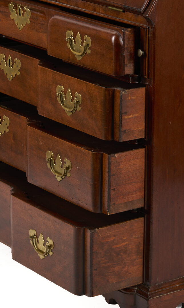 Lot 295: New England Chippendale Block Front Desk and Bookcase , ref. Nutting fig. 697