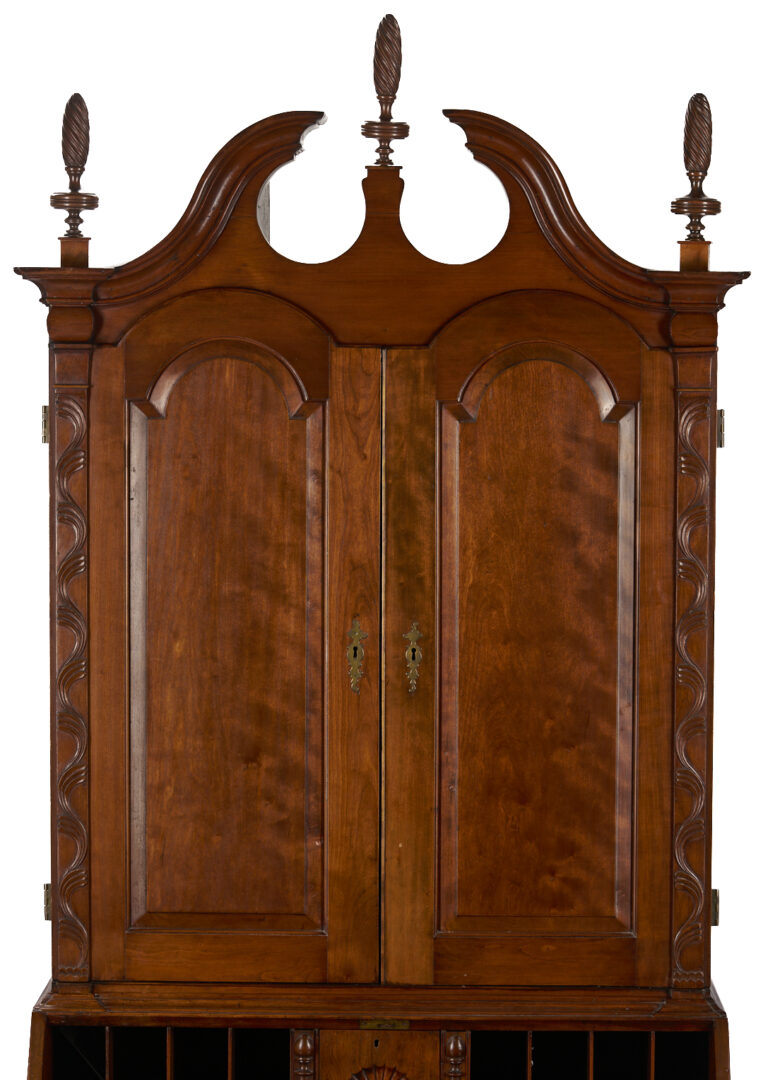 Lot 295: New England Chippendale Block Front Desk and Bookcase , ref. Nutting fig. 697