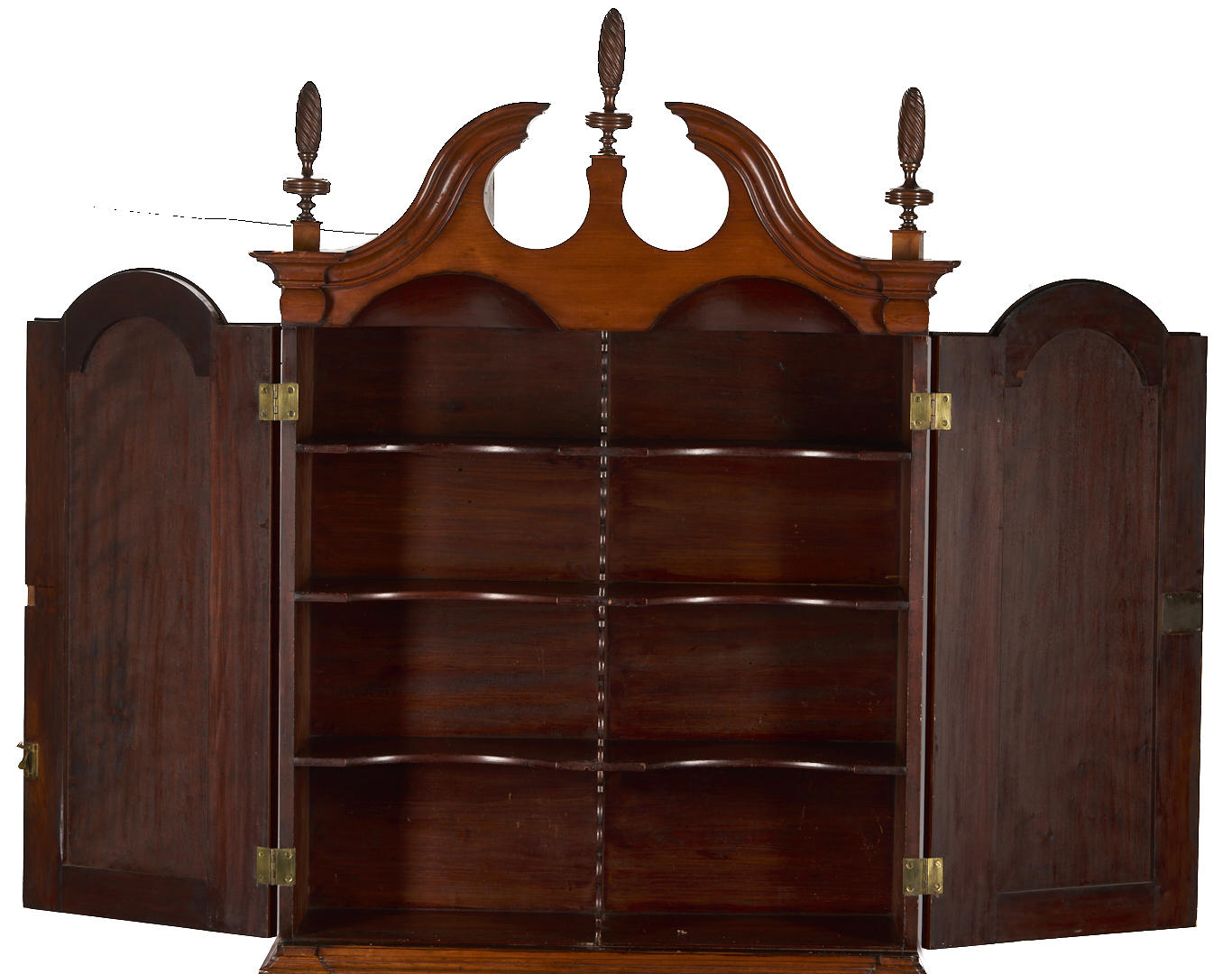 Lot 295: New England Chippendale Block Front Desk and Bookcase , ref. Nutting fig. 697