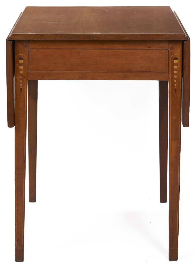 Lot 296: Cherry Pembroke Table with Inlaid Barber Pole Teardrop Stiles