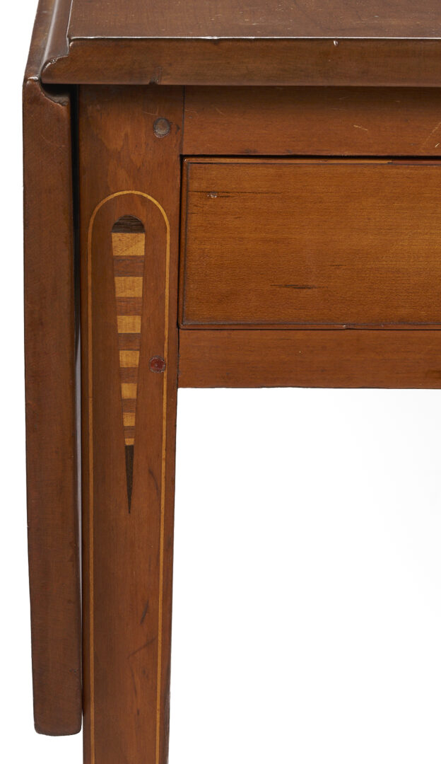 Lot 296: Cherry Pembroke Table with Inlaid Barber Pole Teardrop Stiles
