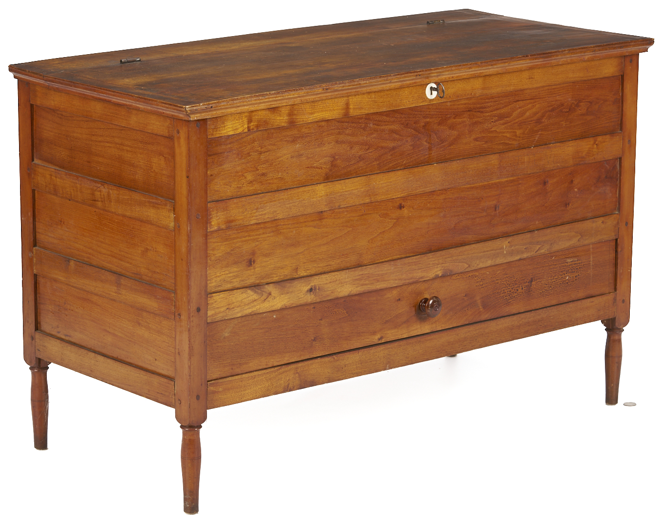 Lot 298: Rare Canterbury Shaker Post-and-Panel Blanket Chest