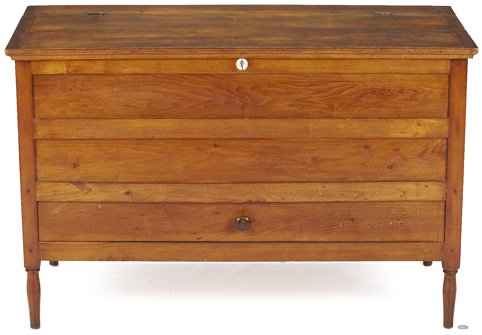 Lot 298: Rare Canterbury Shaker Post-and-Panel Blanket Chest