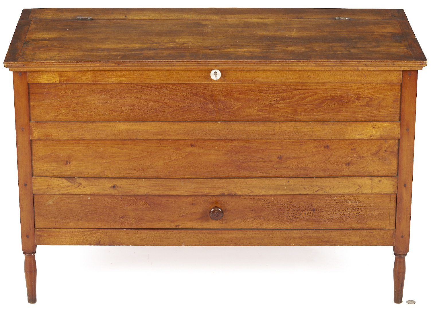 Lot 298: Rare Canterbury Shaker Post-and-Panel Blanket Chest