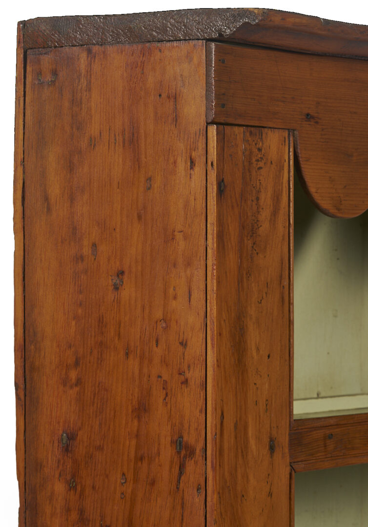 Lot 299: American Stepback Cupboard with Scallop Design & Bracket Feet