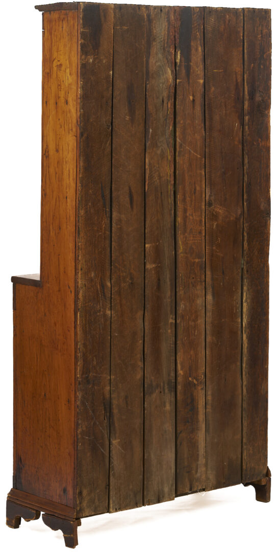 Lot 299: American Stepback Cupboard with Scallop Design & Bracket Feet