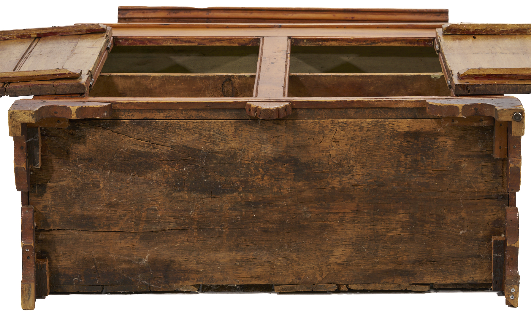 Lot 299: American Stepback Cupboard with Scallop Design & Bracket Feet