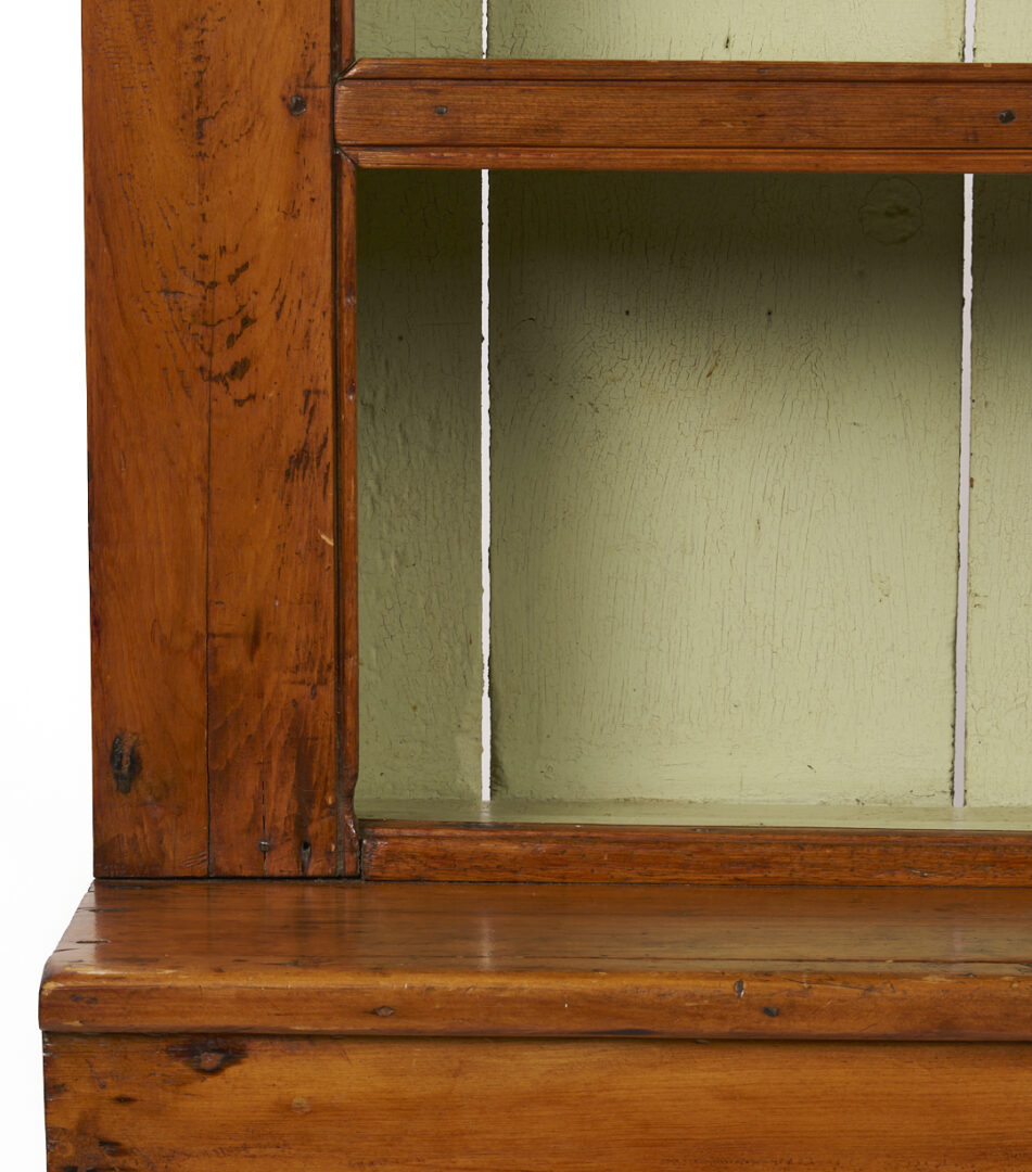 Lot 299: American Stepback Cupboard with Scallop Design & Bracket Feet