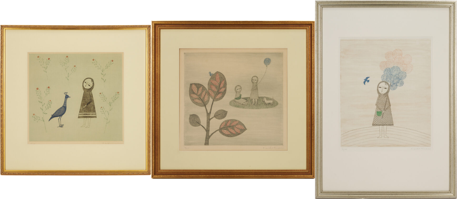Lot 29: 3 Keiko Minami Figural Aquatint Etchings