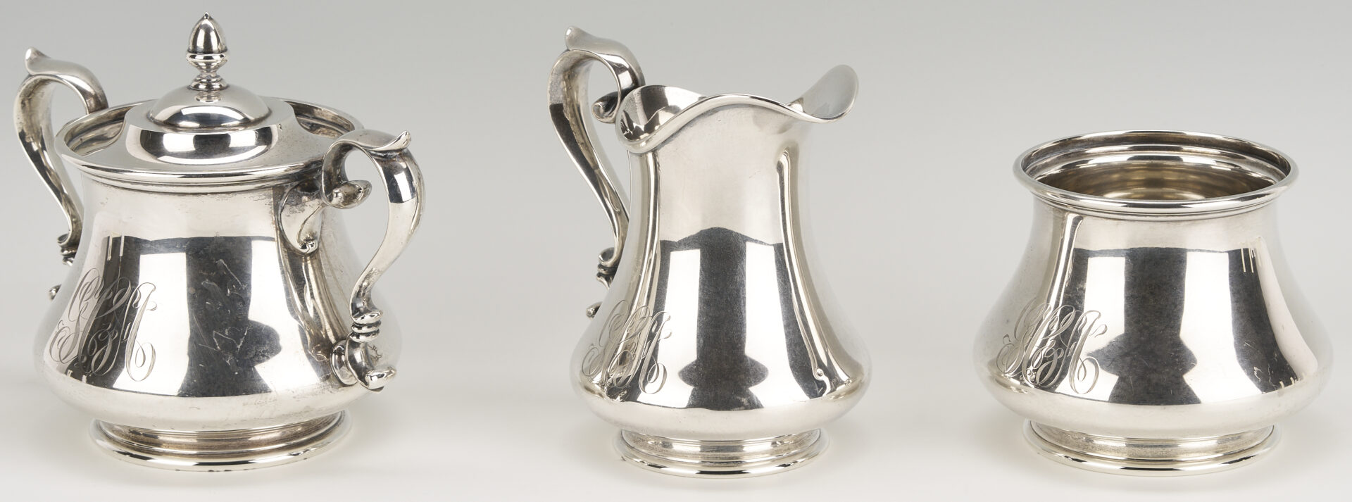 Lot 303: 5 Pc. Durgin Sterling Silver Tea Set