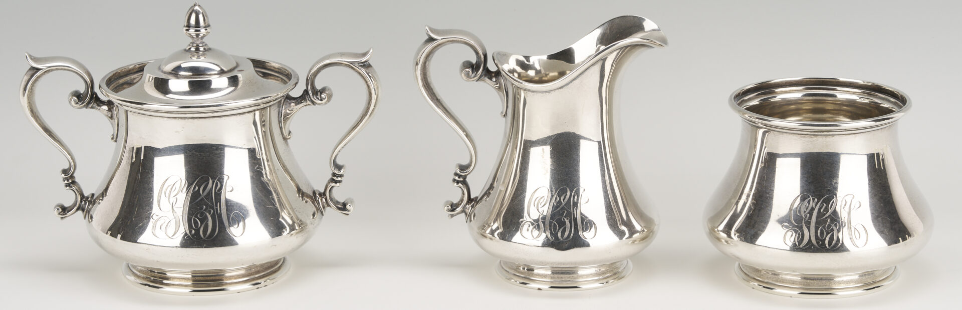 Lot 303: 5 Pc. Durgin Sterling Silver Tea Set