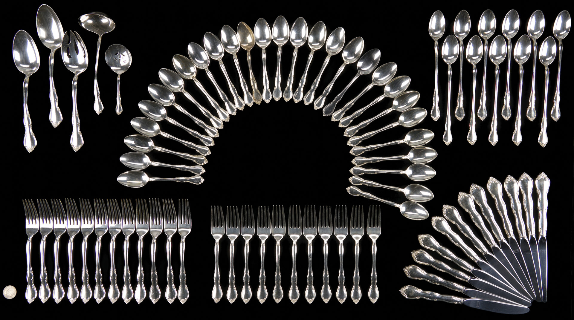 Lot 304: 78 Pcs. Gorham Strasbourg Sterling Silver Flatware