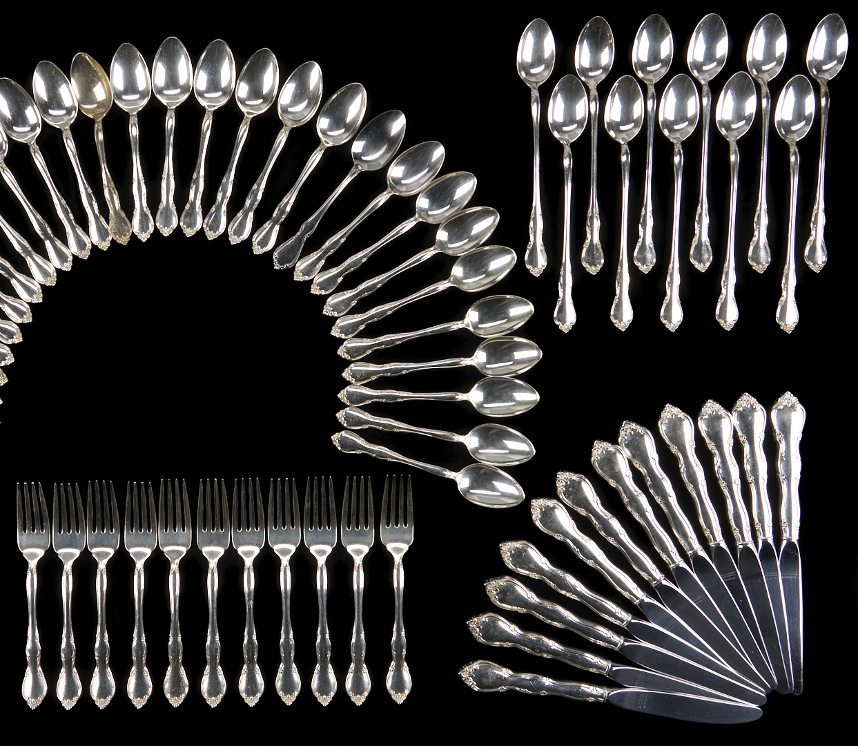 Lot 304: 78 Pcs. Gorham Strasbourg Sterling Silver Flatware