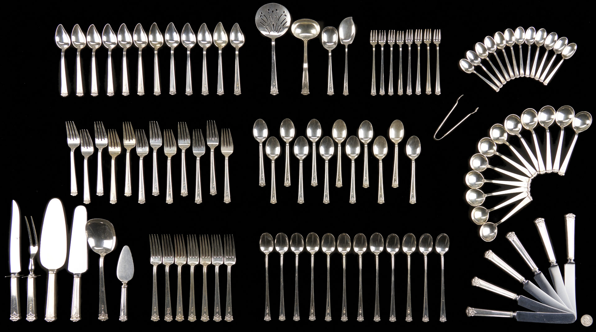 Lot 306: 104 Pcs. International Trianon Sterling Silver Flatware