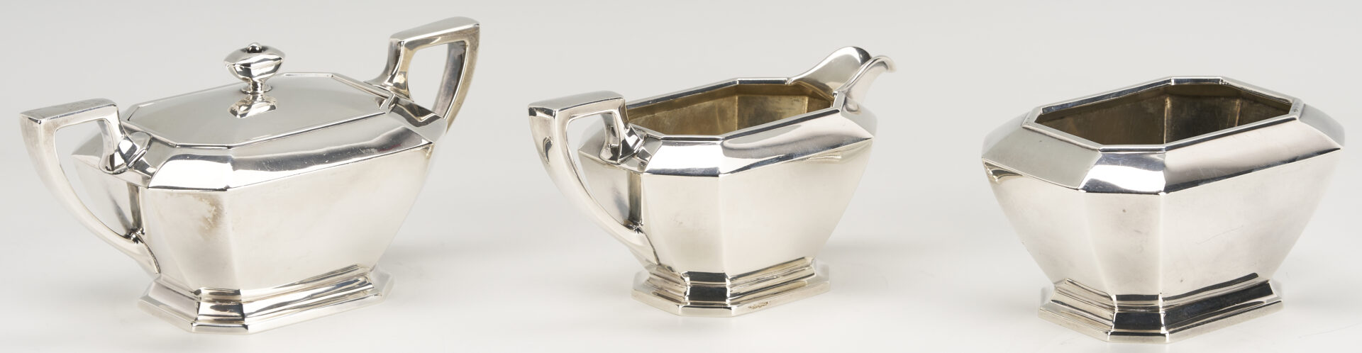 Lot 309: Gorham Fairfax 5 pc Sterling Tea Set w/ S/P Tray