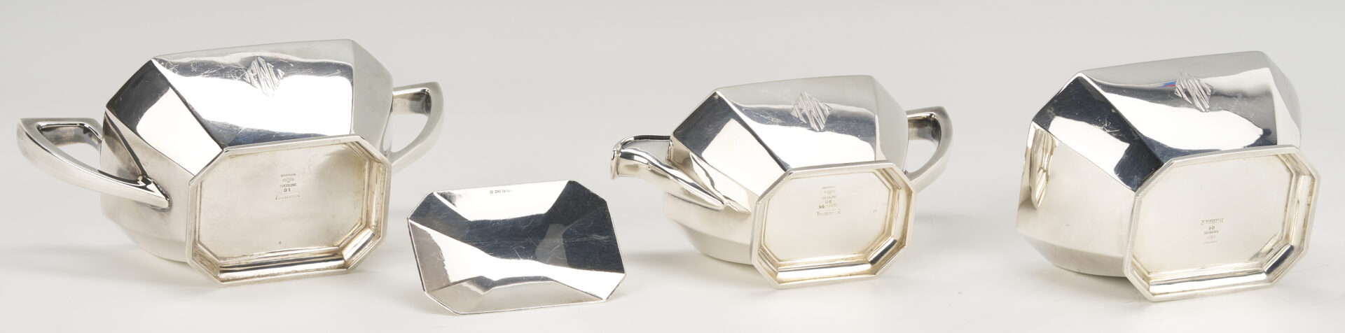 Lot 309: Gorham Fairfax 5 pc Sterling Tea Set w/ S/P Tray