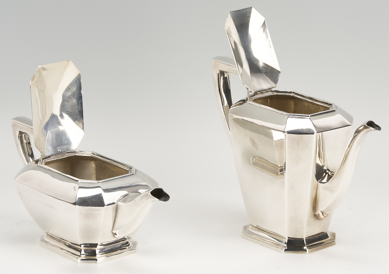 Lot 309: Gorham Fairfax 5 pc Sterling Tea Set w/ S/P Tray