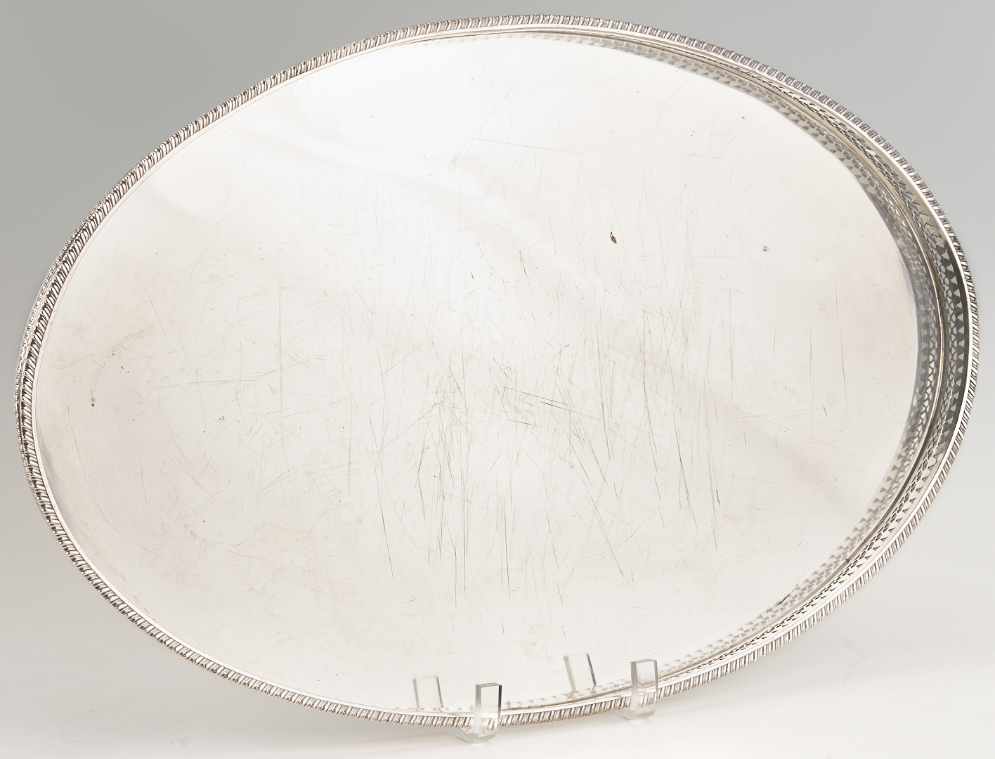 Lot 311: 4 pc Mauser Sterling Silver Tea Set plus Silverplated Tray