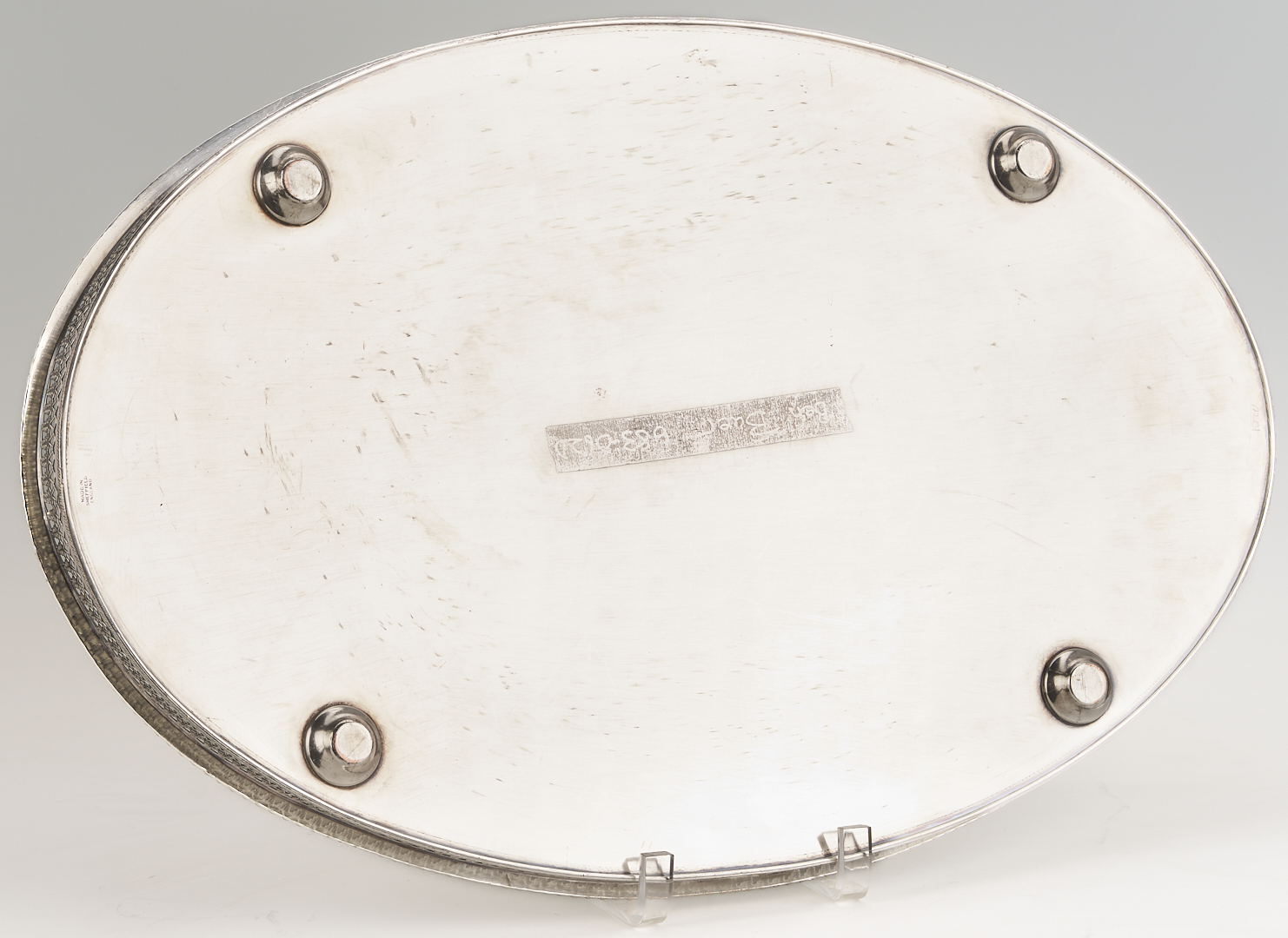Lot 311: 4 pc Mauser Sterling Silver Tea Set plus Silverplated Tray