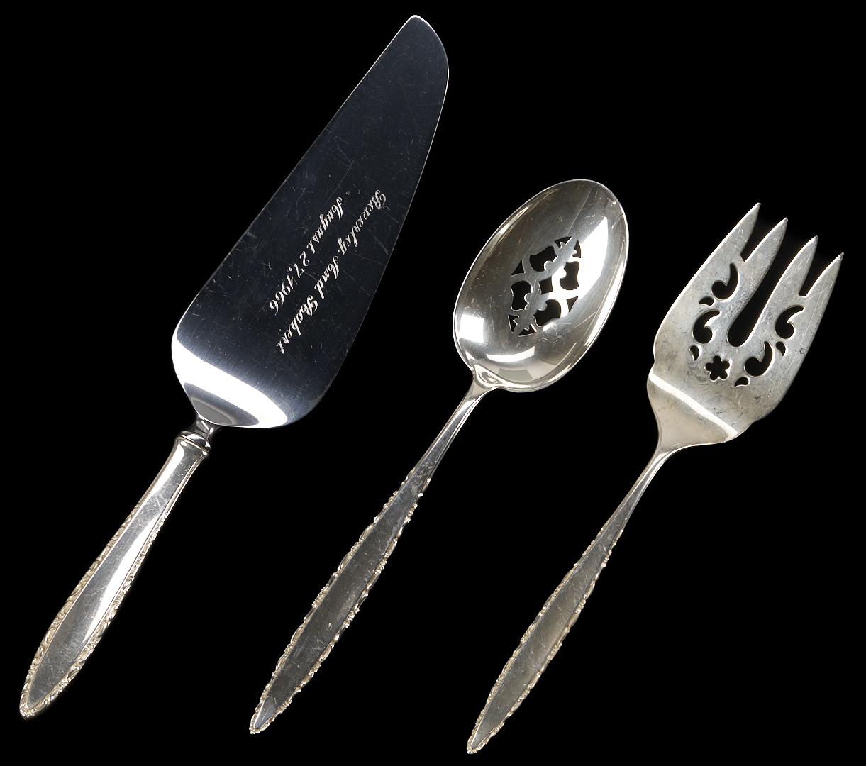Lot 312: 66 Pcs. Assorted Sterling Flatware, incl. Lunt Lacepoint