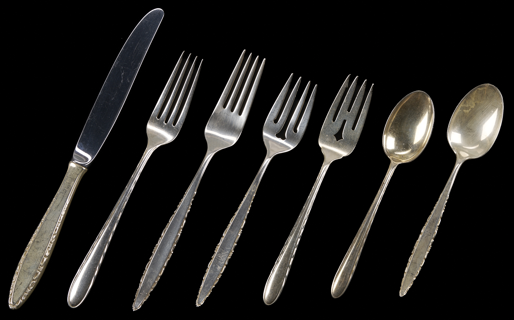 Lot 312: 66 Pcs. Assorted Sterling Flatware, incl. Lunt Lacepoint