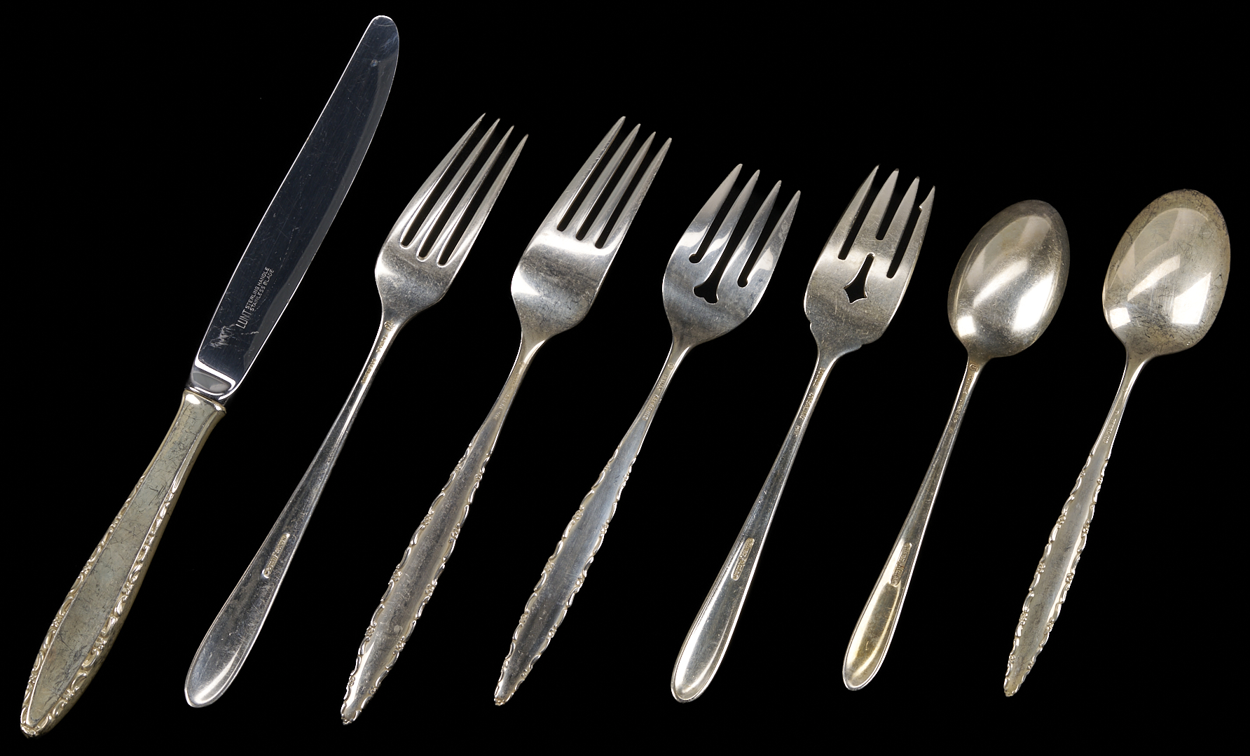 Lot 312: 66 Pcs. Assorted Sterling Flatware, incl. Lunt Lacepoint