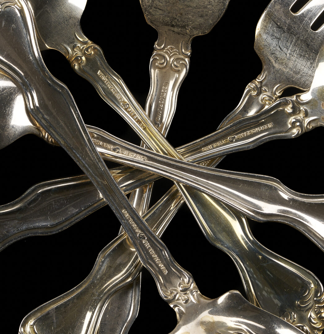 Lot 315: 78 Pcs. Westmoreland Sterling Silver Flatware