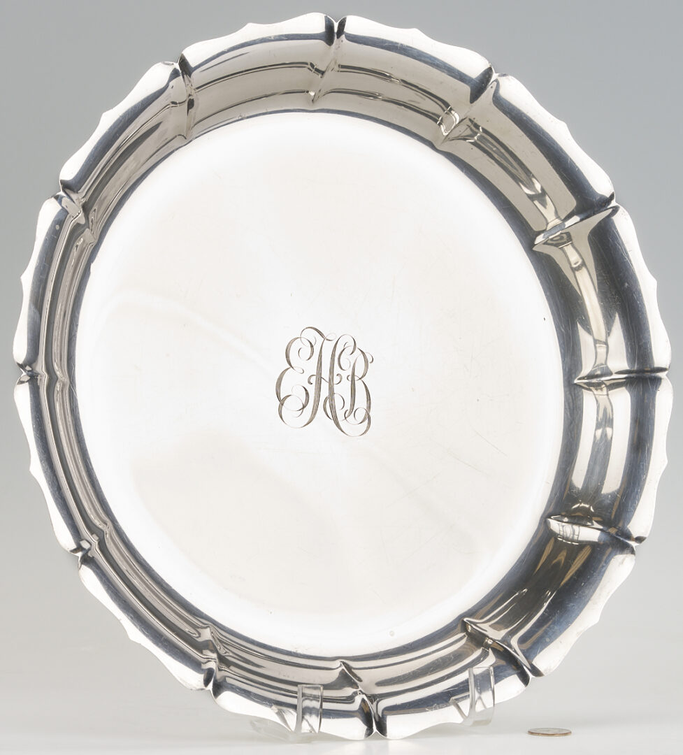 Lot 319: Dublin Pattern Sterling Silver Tray or Low Bowl
