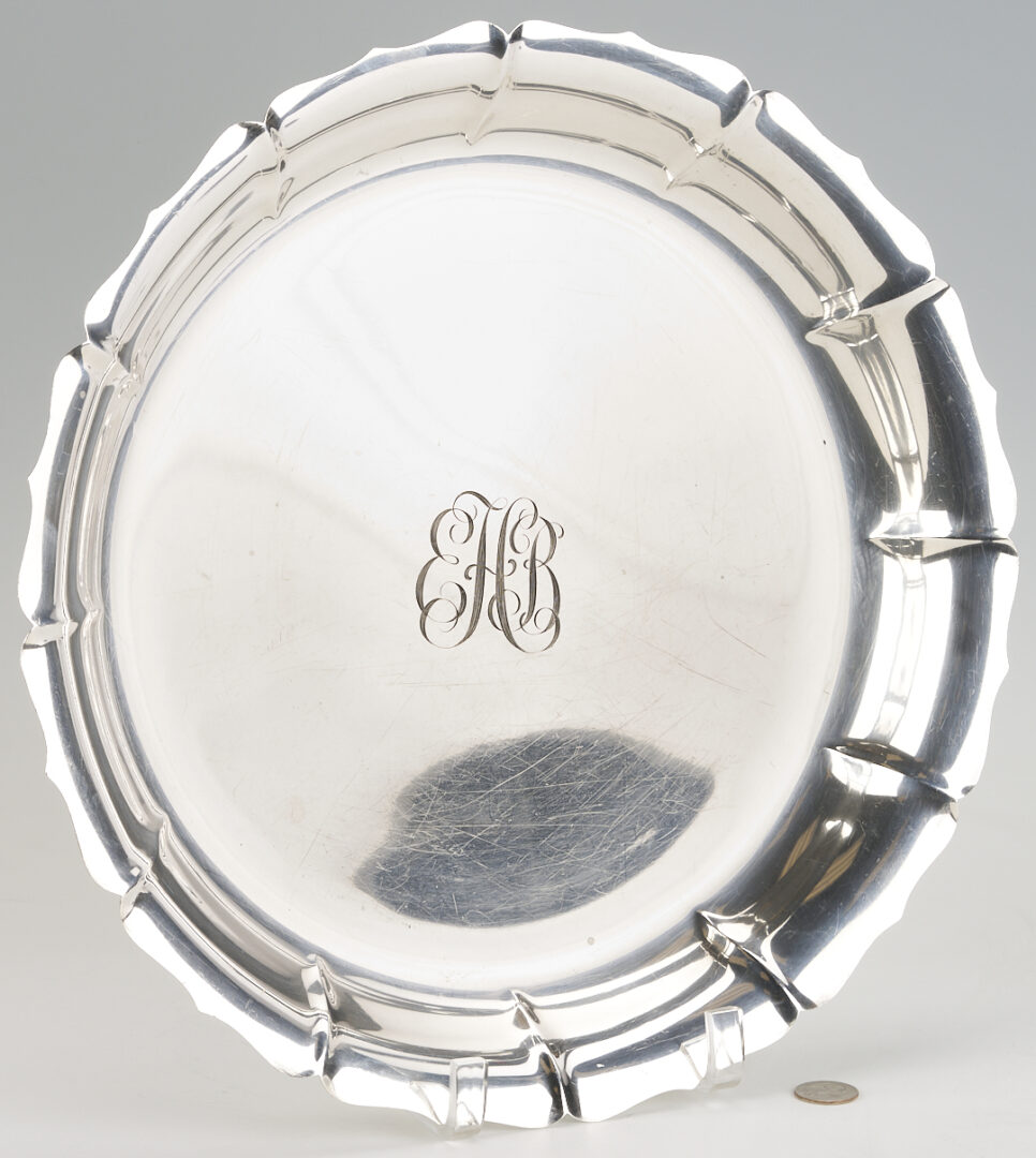 Lot 319: Dublin Pattern Sterling Silver Tray or Low Bowl