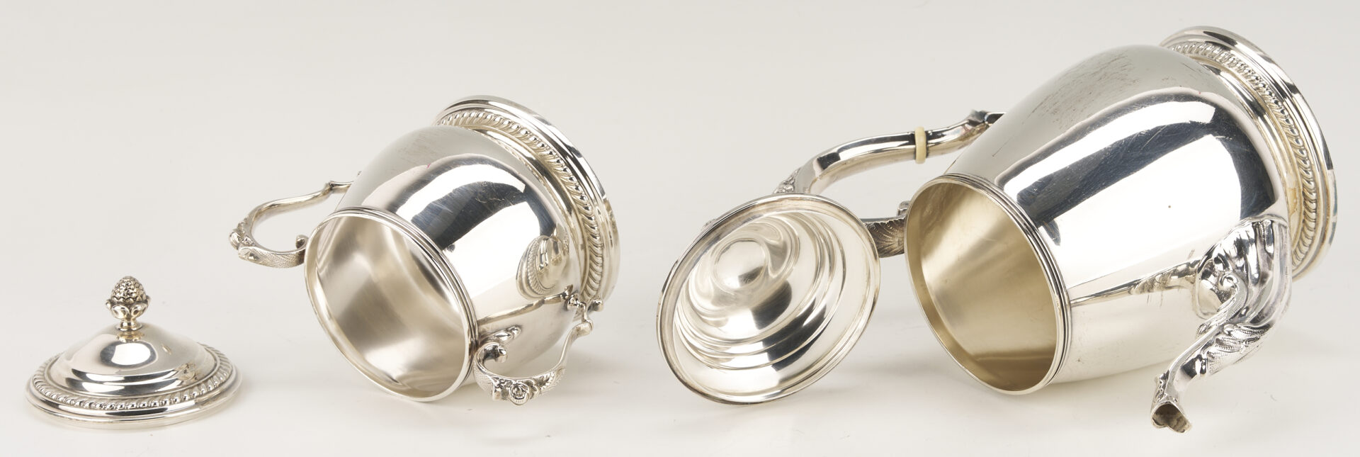 Lot 31: Sterling Silver Tea Set with Kettle, 131 oz, plus tray
