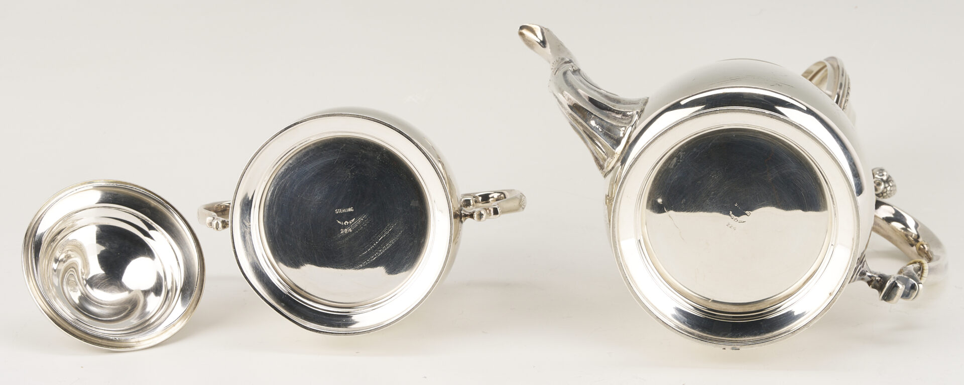 Lot 31: Sterling Silver Tea Set with Kettle, 131 oz, plus tray