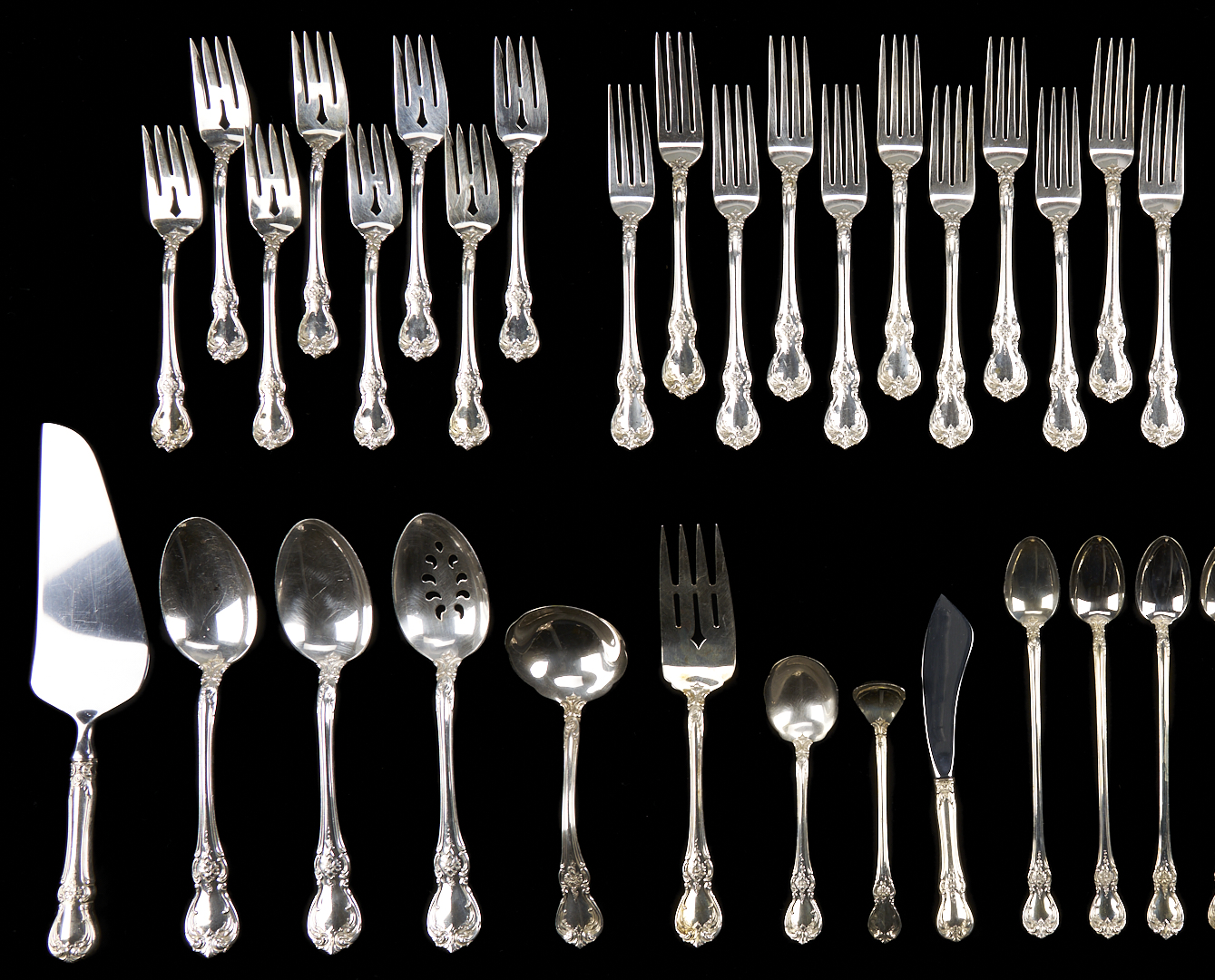 Lot 320: 55 Pcs. Towle Old Master Sterling Silver Flatware