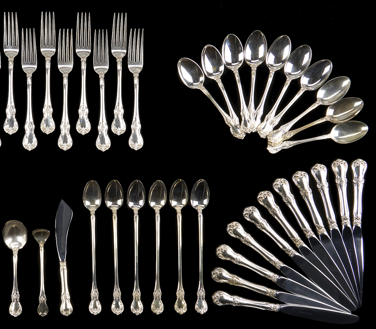Lot 320: 55 Pcs. Towle Old Master Sterling Silver Flatware