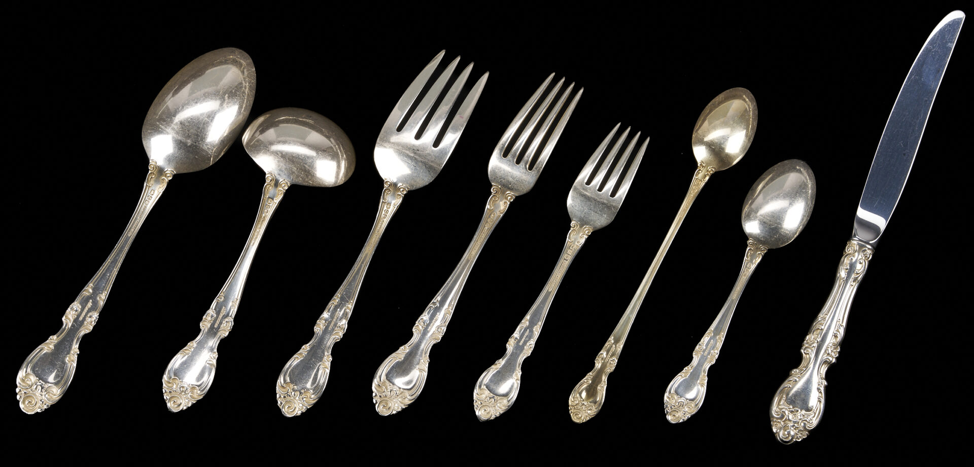 Lot 321: 49 Pcs. Gorham Sterling Silver, Melrose Pattern
