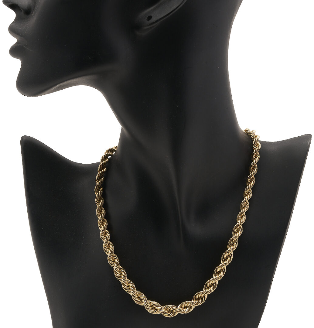 Lot 324: Ladies’ 14K Yellow Gold Rope Necklace