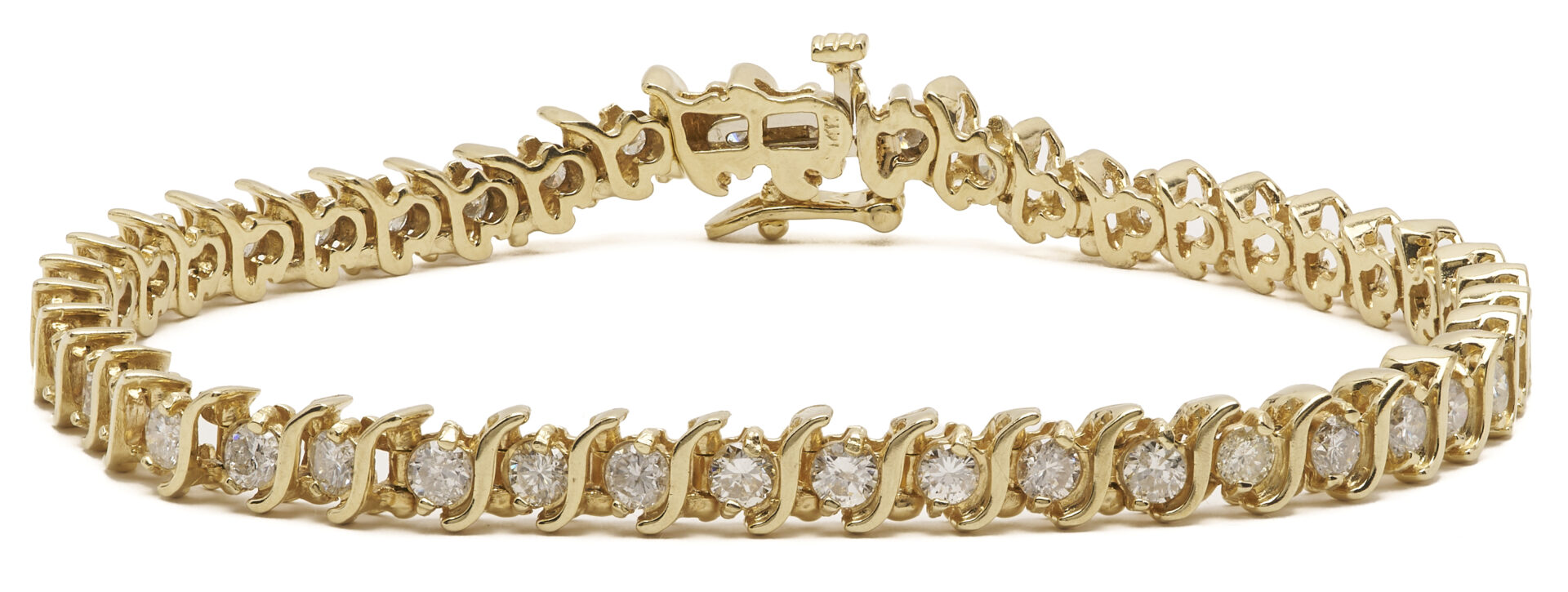 Lot 326: 14K S-Link Diamond Tennis Bracelet