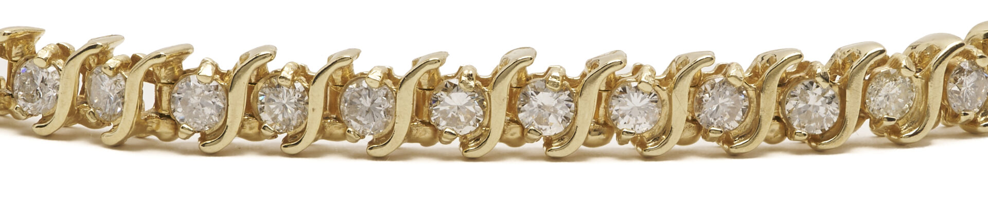 Lot 326: 14K S-Link Diamond Tennis Bracelet