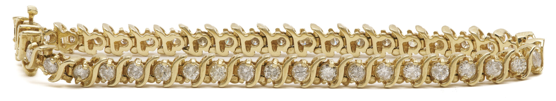 Lot 326: 14K S-Link Diamond Tennis Bracelet