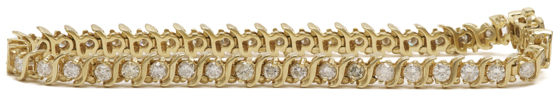 Lot 326: 14K S-Link Diamond Tennis Bracelet