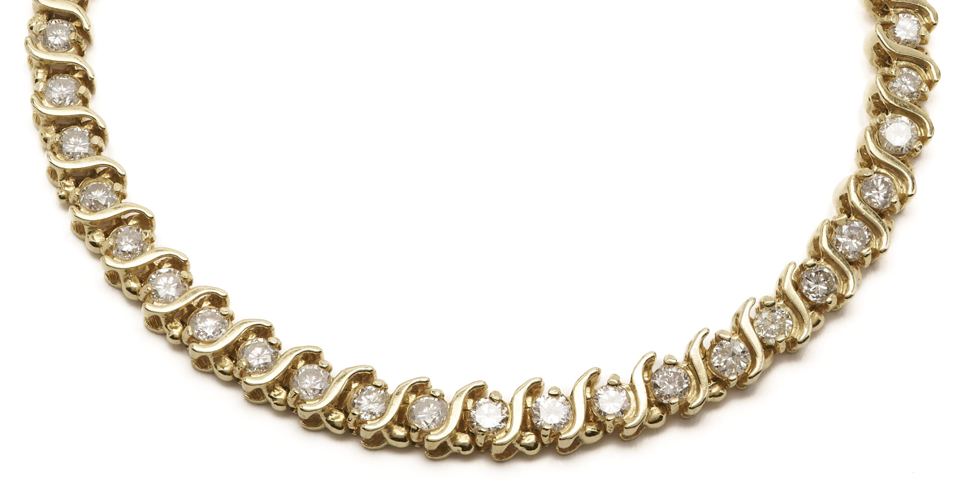 Lot 326: 14K S-Link Diamond Tennis Bracelet