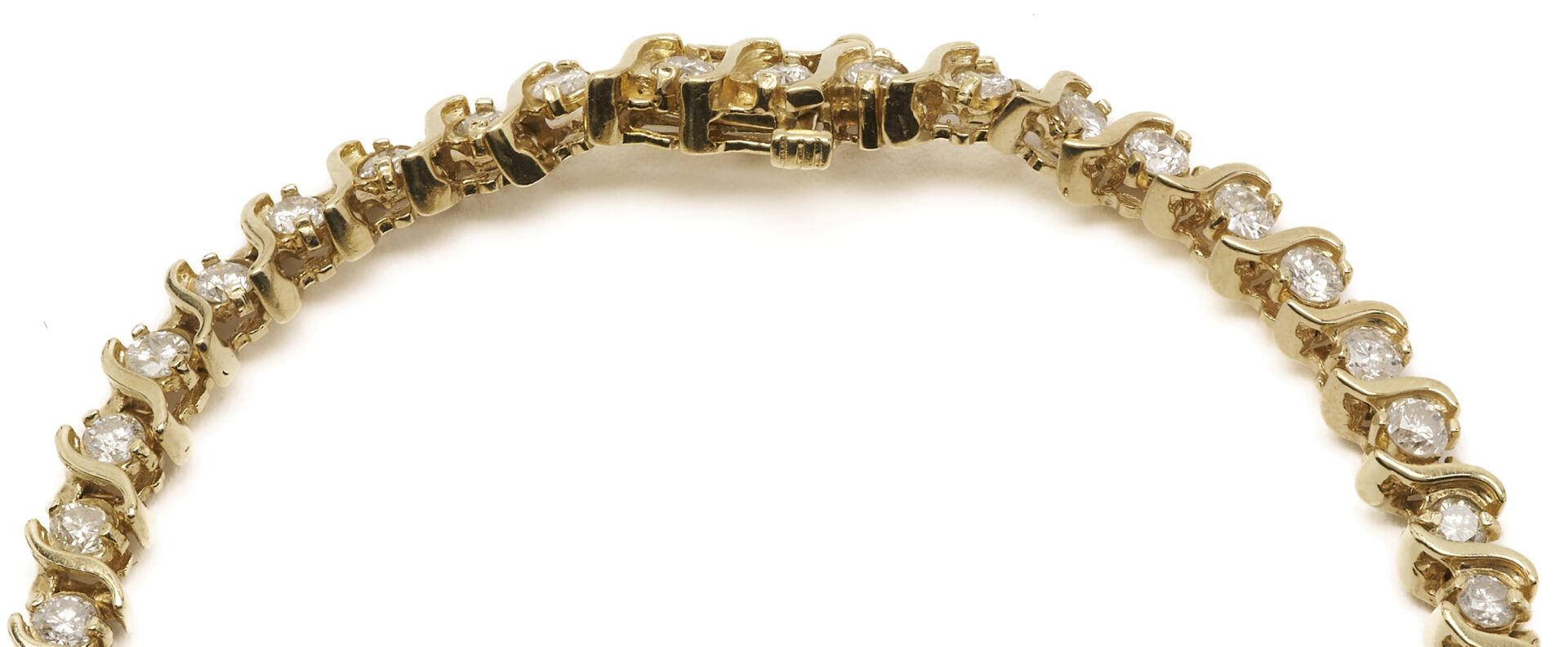 Lot 326: 14K S-Link Diamond Tennis Bracelet