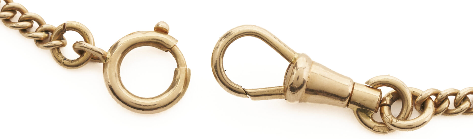 Lot 327: Antique 14K Rose Gold Watch Chain, 56 in. L