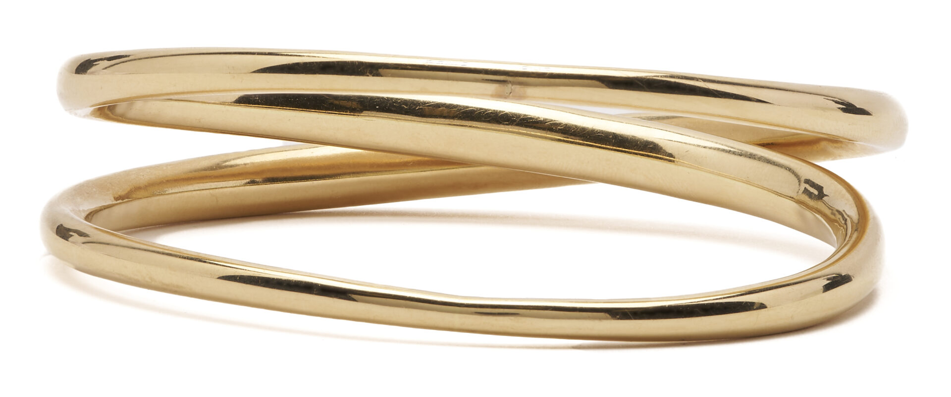 Lot 330: M E Bailey Designs 14K Double Bangle Bracelet