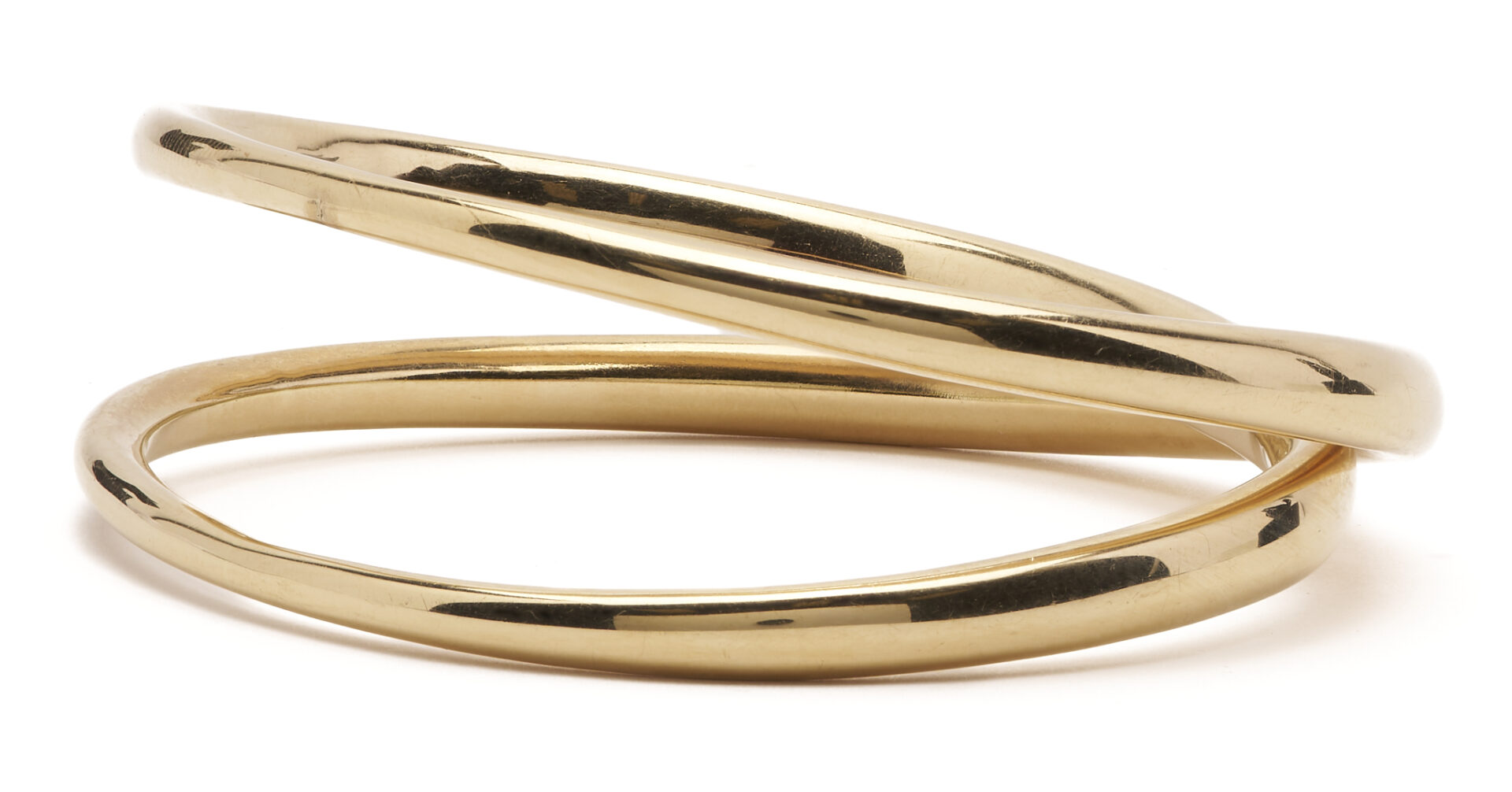 Lot 330: M E Bailey Designs 14K Double Bangle Bracelet